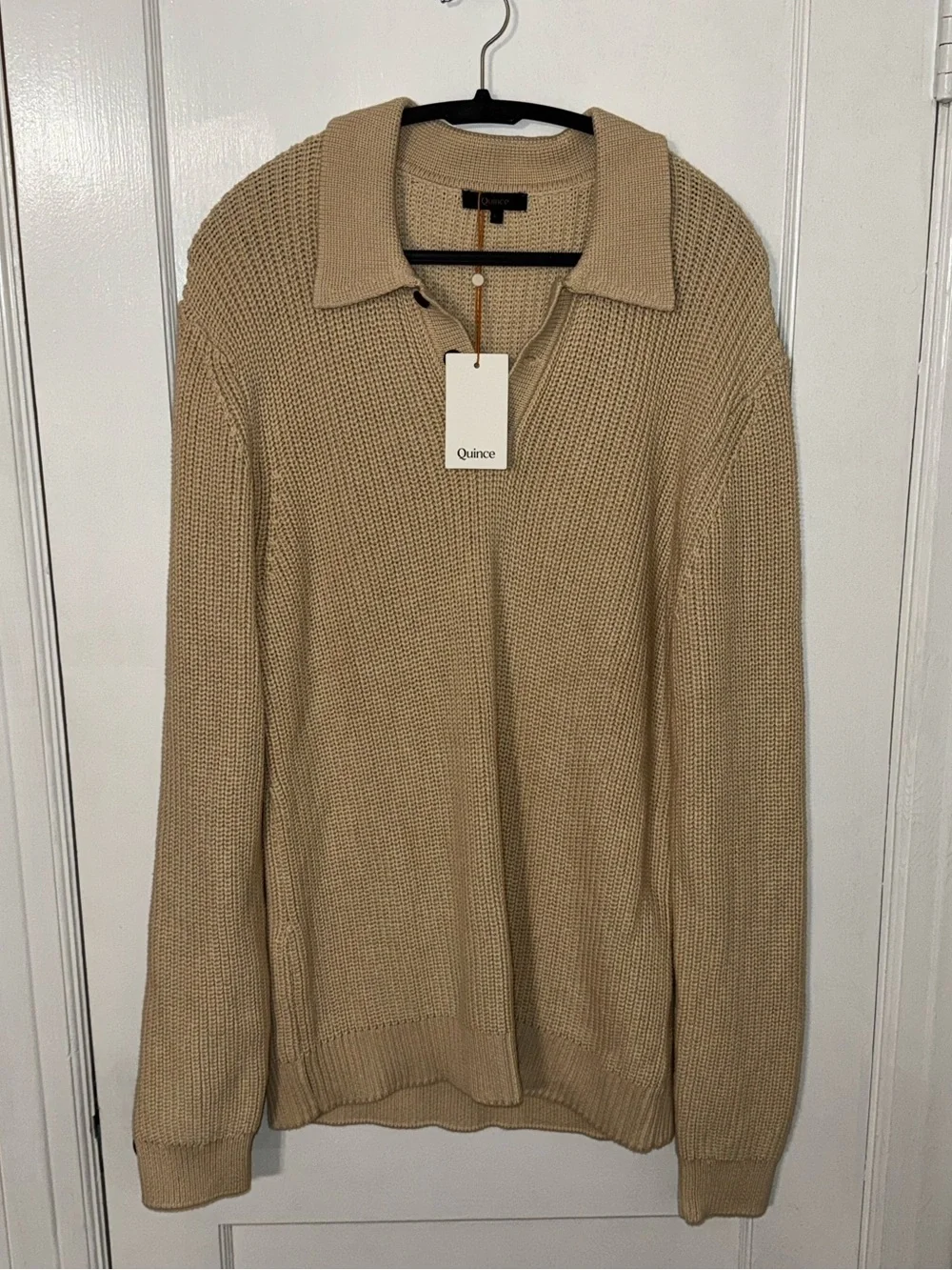 NWT Men's 100% Organic Cotton Fisherman Polo Sweater size L